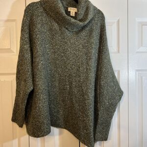 JESSICA SIMPSON Green‎ Cowl Neck Long Sweater, Size Large Oversized